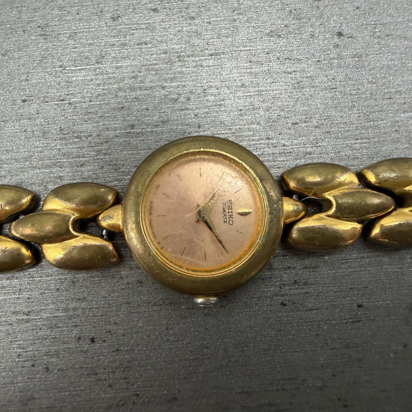 Seiko Watch Women 19mm Pink Dial Gold Tone Round 4N00-1138 New Battery Vintage12