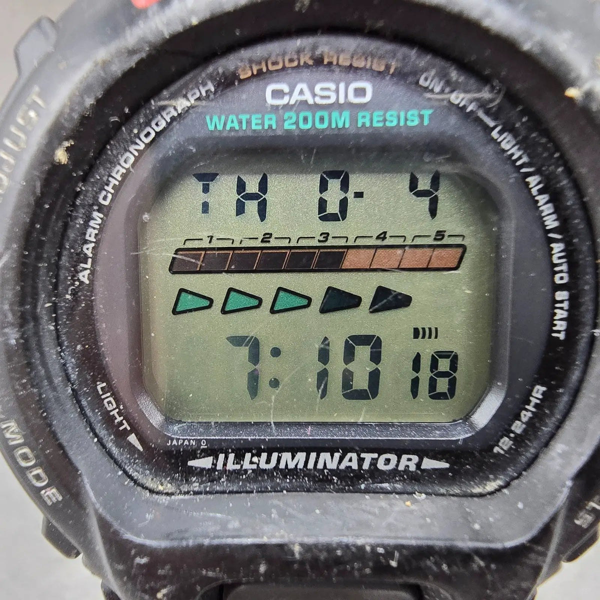 Casio G-Shock DW-6600 Watch Men 50mm Black Red Chronograph Alarm New Batt VTG1