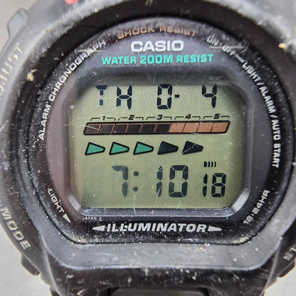Casio G-Shock DW-6600 Watch Men 50mm Black Red Chronograph Alarm New Batt VTG1