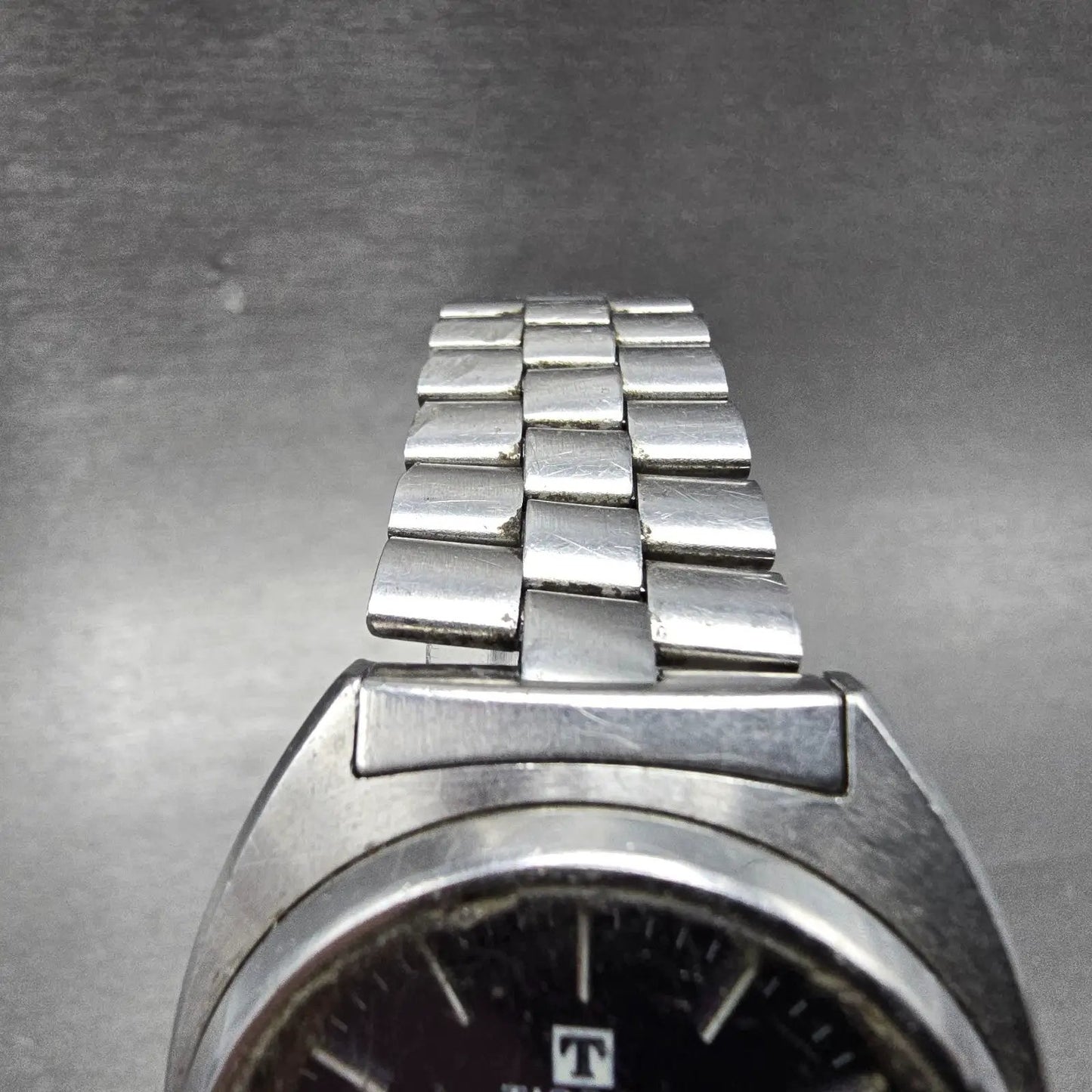 Tissot Watch Men 34mm Blue Dial Silver Tone Daydate Round Vintage Quartz PARTS F5