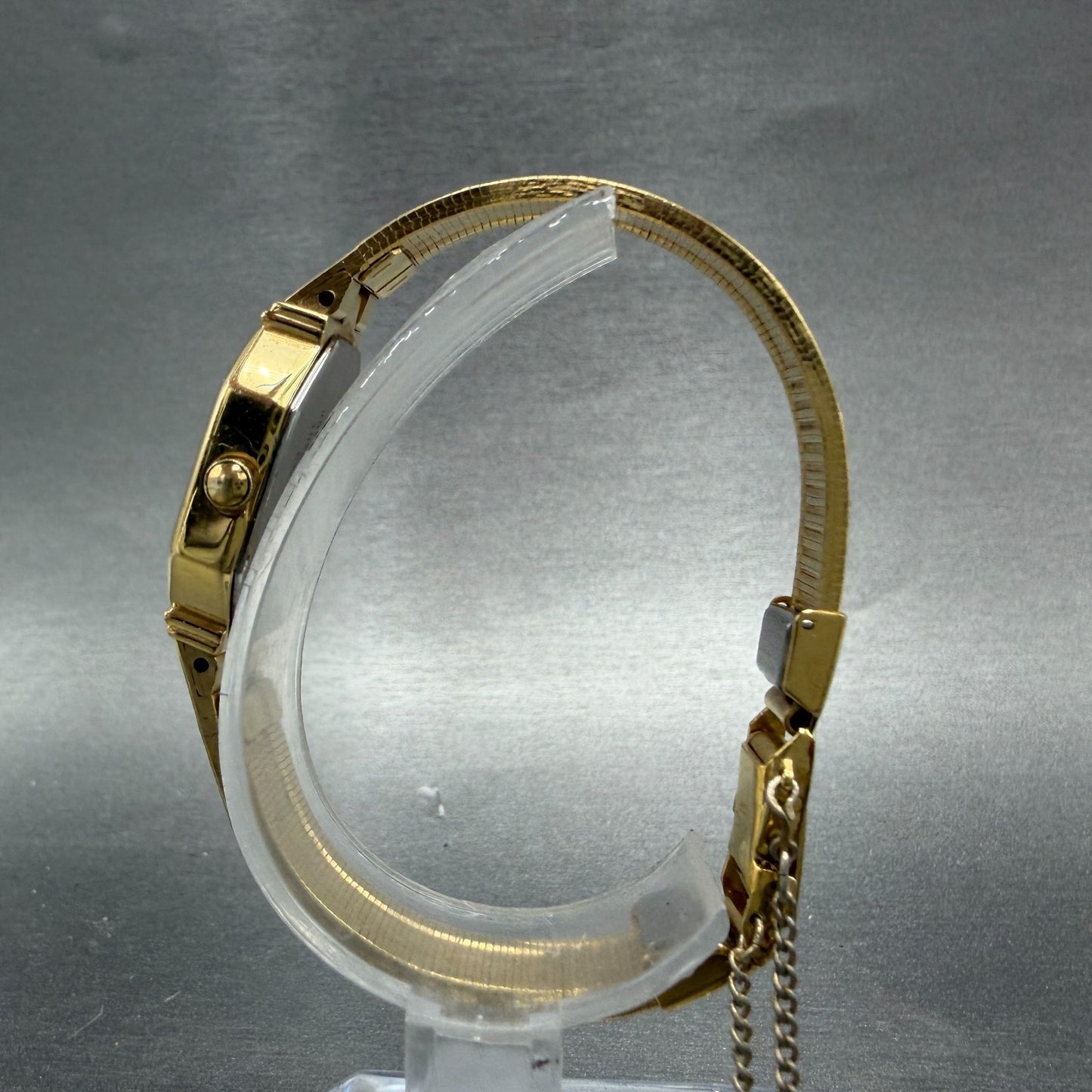 Seiko Watch Women 20mm Champagne Dial Gold Tone Octagon 1221-5270 New Battery6