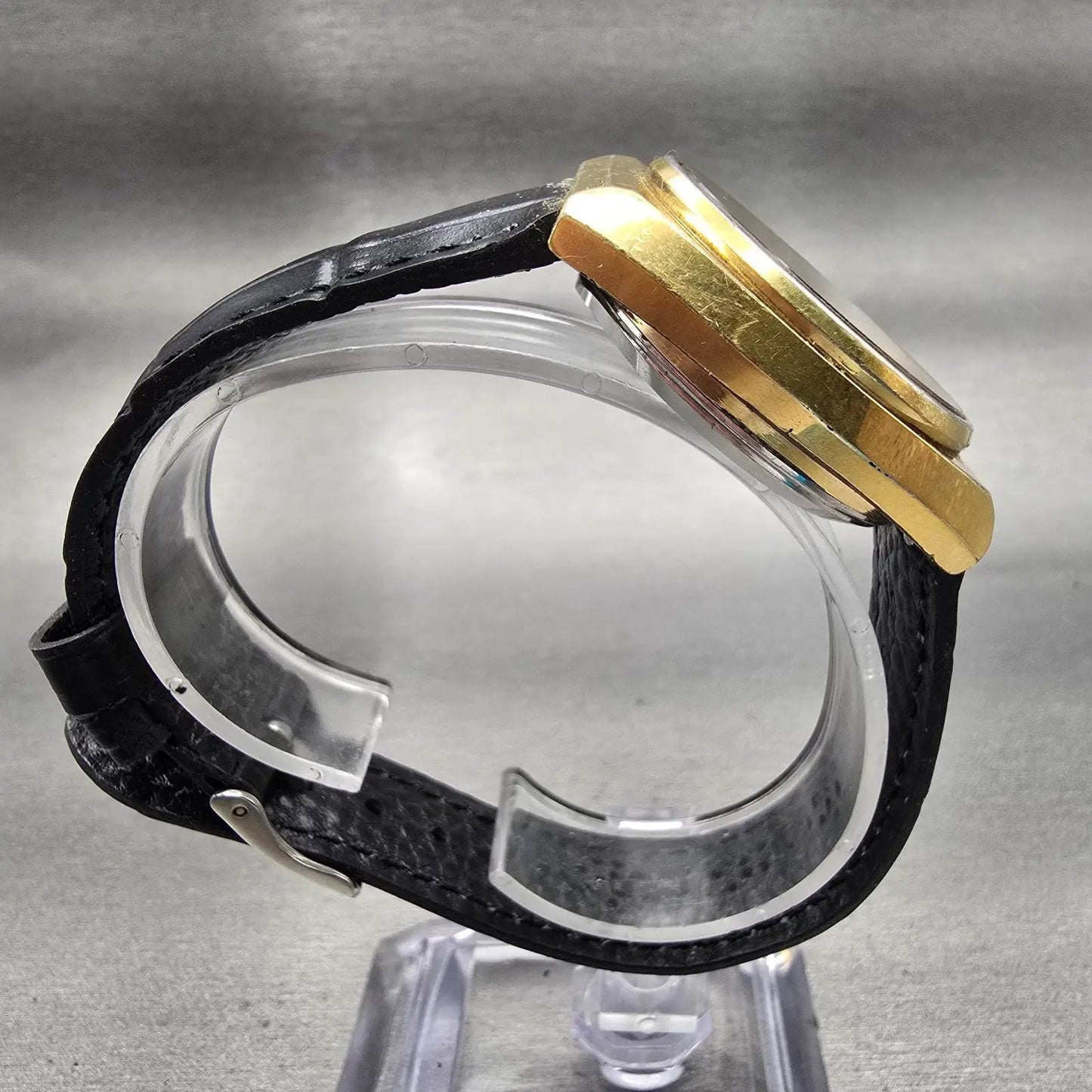 Seiko SQ Watch Men 35mm Gold Dial Gold Tone Daydate Round 4633-8009 New Battery8