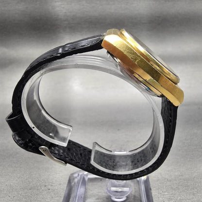 Seiko SQ Watch Men 35mm Gold Dial Gold Tone Daydate Round 4633-8009 New Battery8