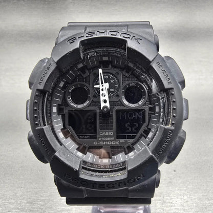 Casio G-Shock GA-100 Watch Men 51mm Black Alarm Chronograph Timer New Battery0