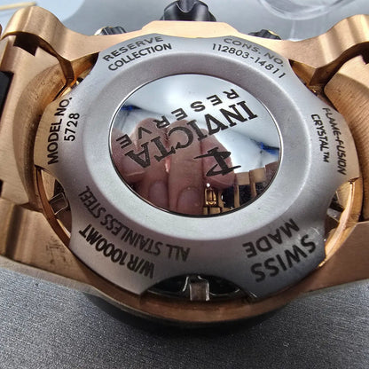 Invicta Venom Reserve Chronograph Watch Men 54mm Black Dial Rose Gold New Batt9