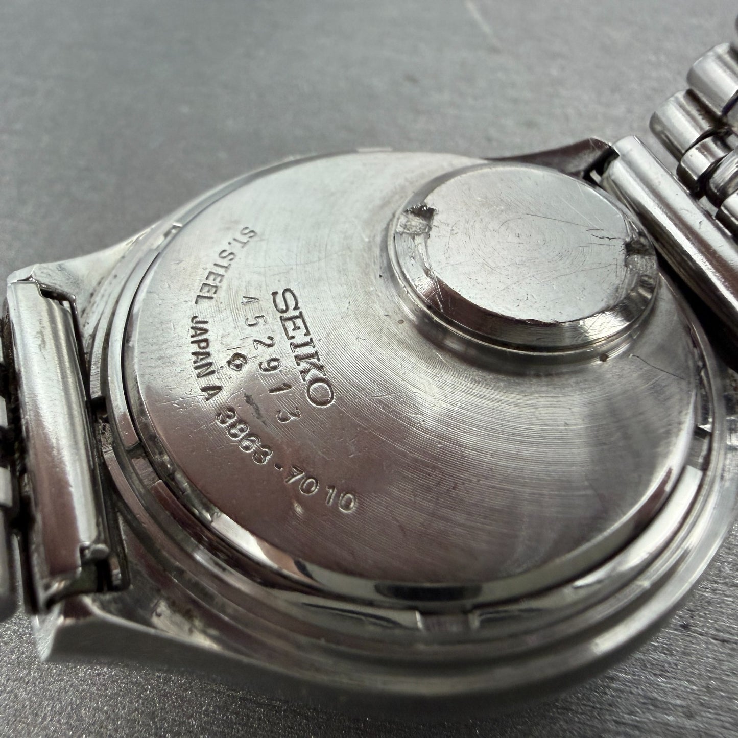Seiko QR Watch Men 37mm Silver Dial Silver Tone Daydate 3863-7010 New Battery9