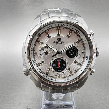 Casio Edifice Chronogrpah Watch Men 46mm White Dial Steel Round EF535DJ New Bat0