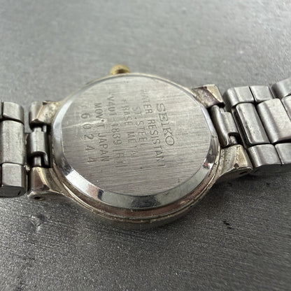 Seiko Watch Women 21mm White Dial Two Tone Round Vintage V4011839 New Battery10