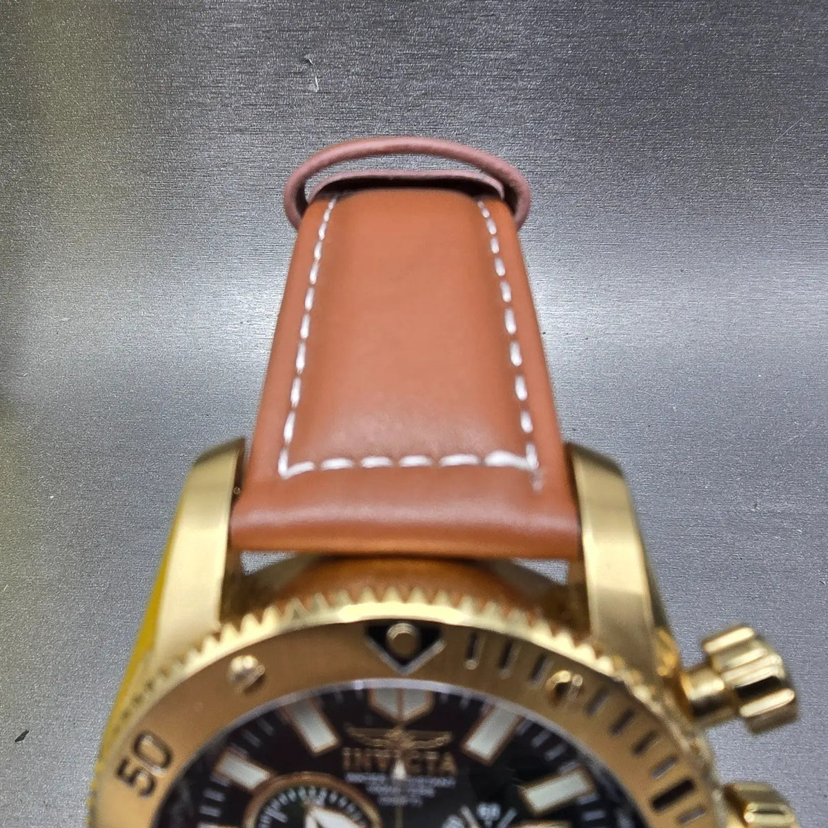 Invicta Sea Spider Chronograph Watch Men 50mm Green Dial Gold Date 0141 New Batt5