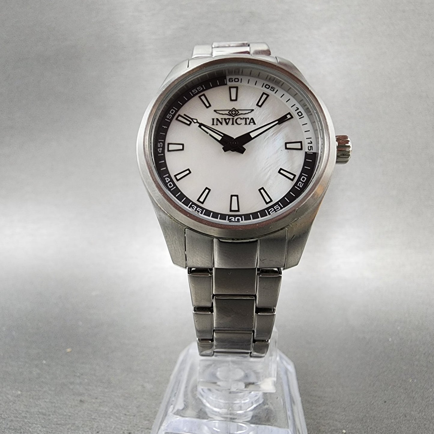 Invicta Specialty Watch Women 33mm MOP Dial Silver Tone Round 12830 New Battery5