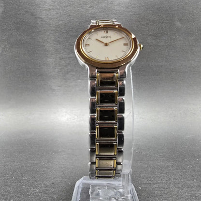Seiko Cressta Watch Women 23mm White Dial Two Tone Round 2N20-0130 New Battery5