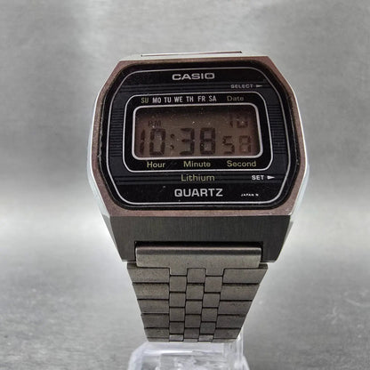 Casio 155-B815 Watch Men 34mm Digital Silver Octagon Daydate New Battery VTG5