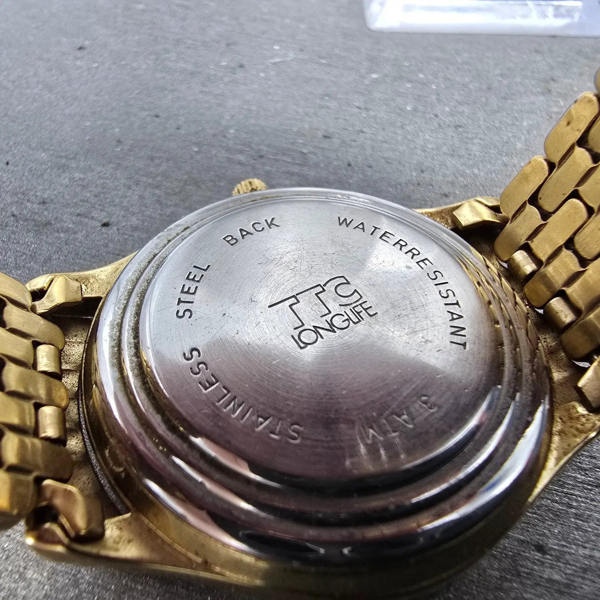 Wittnauer TTC Longlife Watch Men 35mm White Dial Gold Tone Date KW0550 0705 PART10