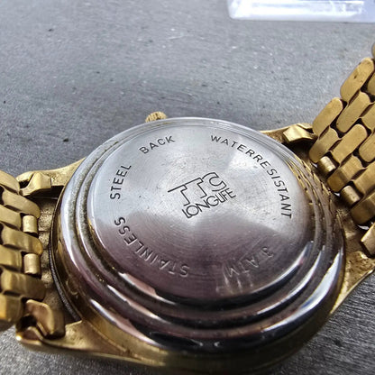 Wittnauer TTC Longlife Watch Men 35mm White Dial Gold Tone Date KW0550 0705 PART10