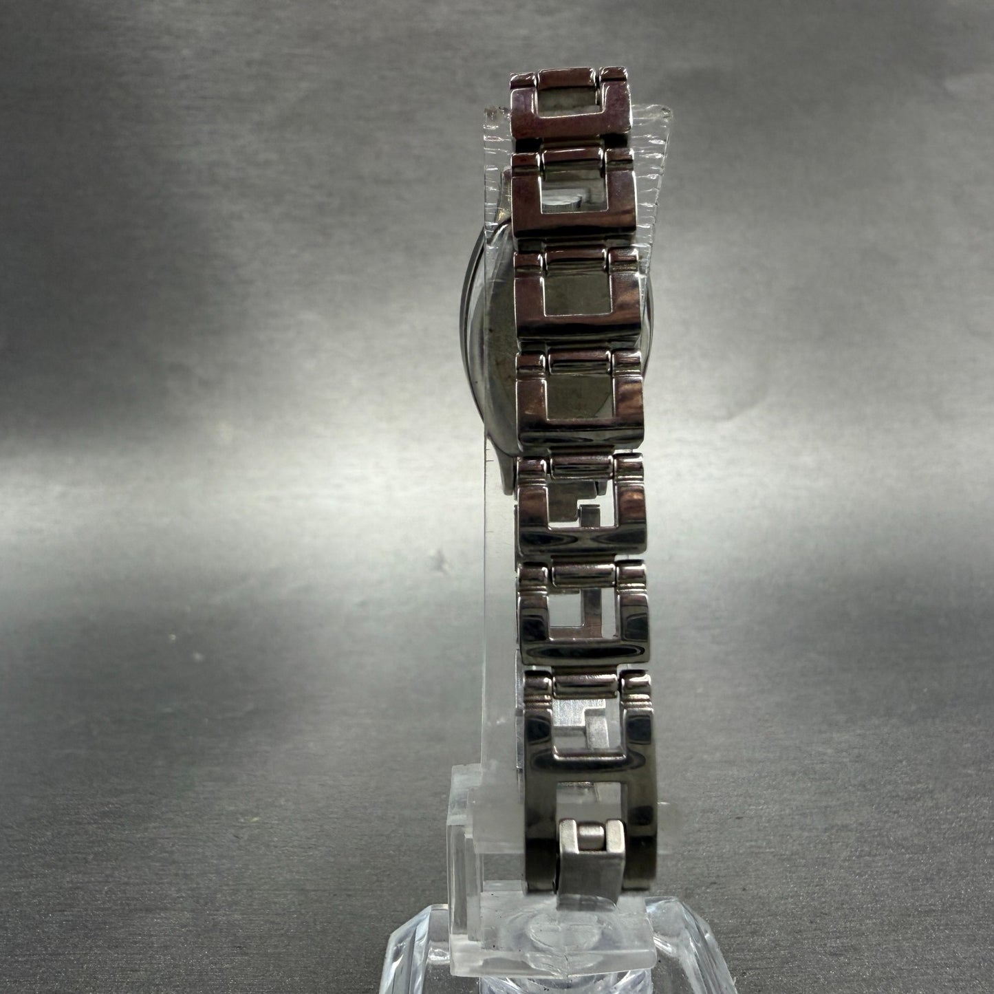 Trussardi Dual Time Watch Women 20mm White Dial Silver Tone Rectangle New Batt7
