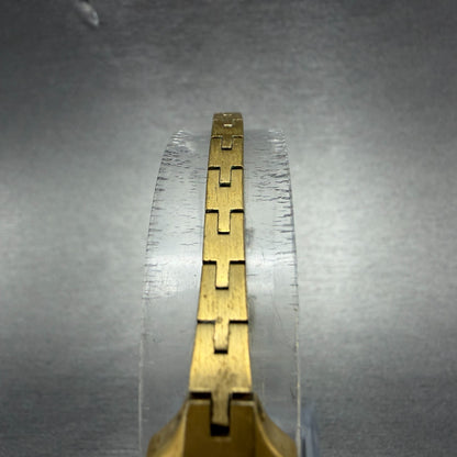 Seiko Watch Women 13mm Gold Dial Gold Tone Octagon 1320-5989 New Battery JGJ4