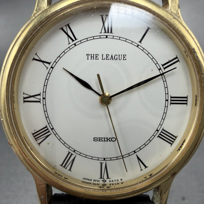Seiko The League watch Men 32mm White Dial Gold Tone 5P31-6A30 New Battery1