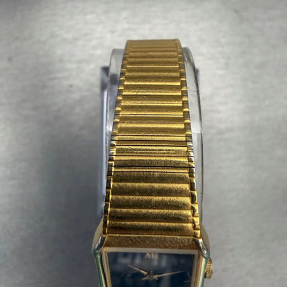 Seiko Tank Watch Women 17mm Black Dial Gold Tone Rectangle 2C20-5570 New Battery4