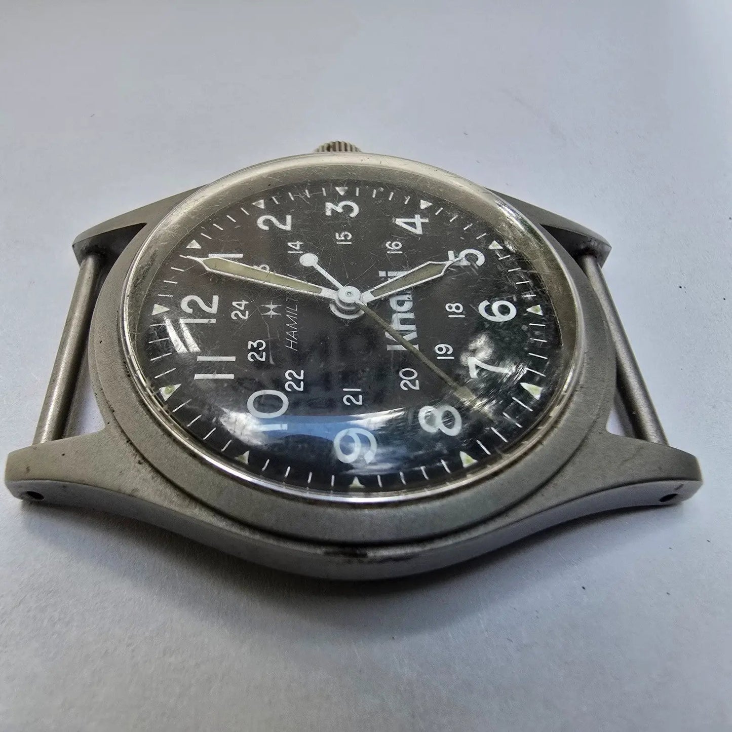 Hamilton Khaki Watch Men 33mm Black Dial Gray Tone Manual Wind 9415 PARTS5
