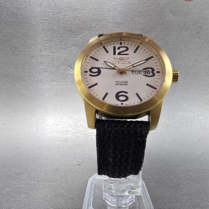 Invicta Railroad Approved Watch Women 35mm White Dial Gold Tone Daydate New Batt5