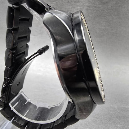 Michael Kors Wren Chronograph Watch Women 42mm Gold Dial Black Tone Dat New Bat3