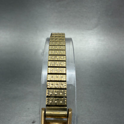 Seiko Lady Seiko Tank Watch Women 12mm Silver Dial Gold Tone Manual 4037 Runs4