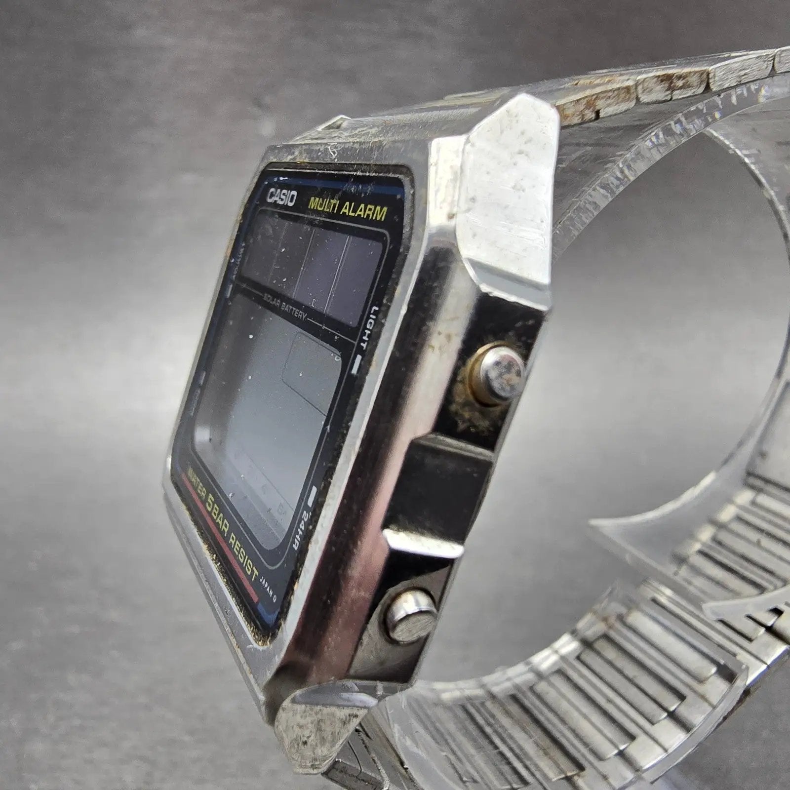 Casio WL-50 Watch Men 32mm Silver Alarm Chronograph Solar Digital PARTS Vintage3
