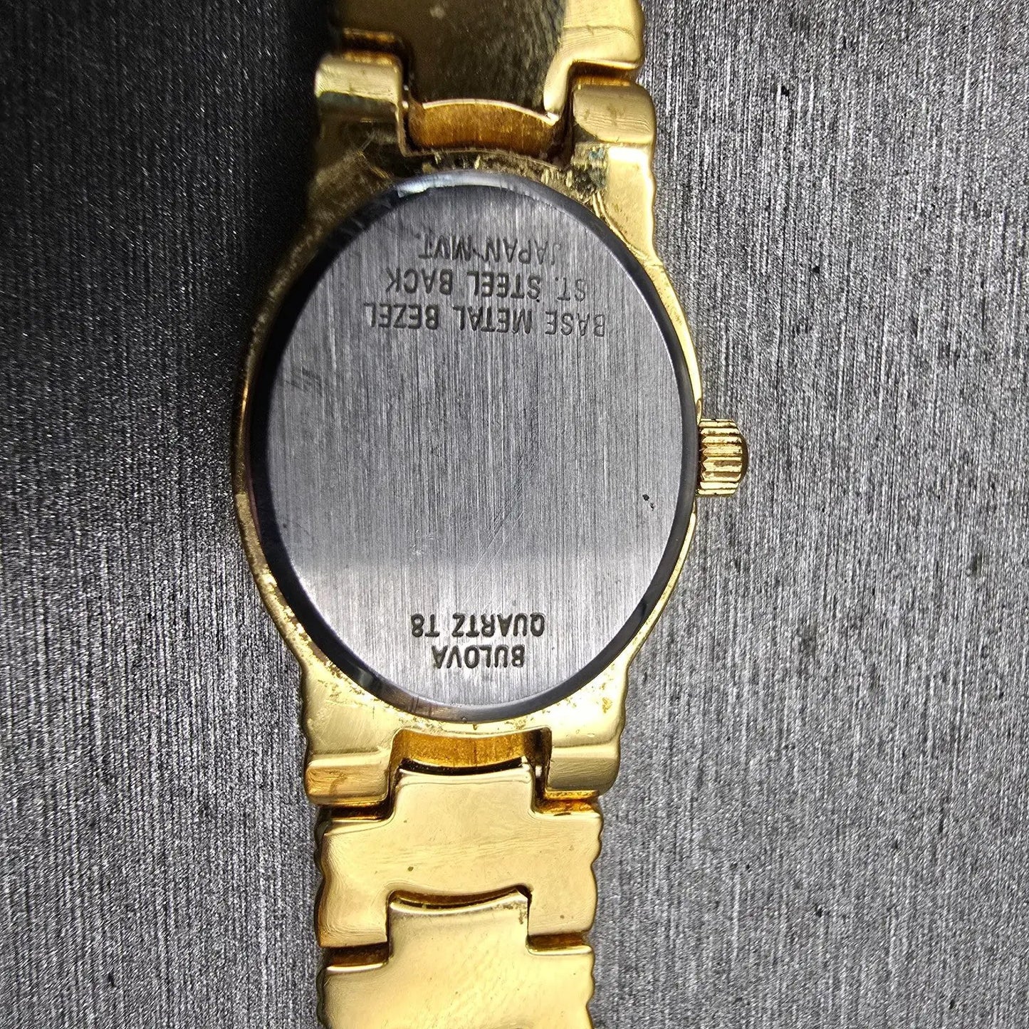 Bulova Watch Women 16mm Ivory Dial Gold Tone Gemmed Oval 98R37 New Battery10