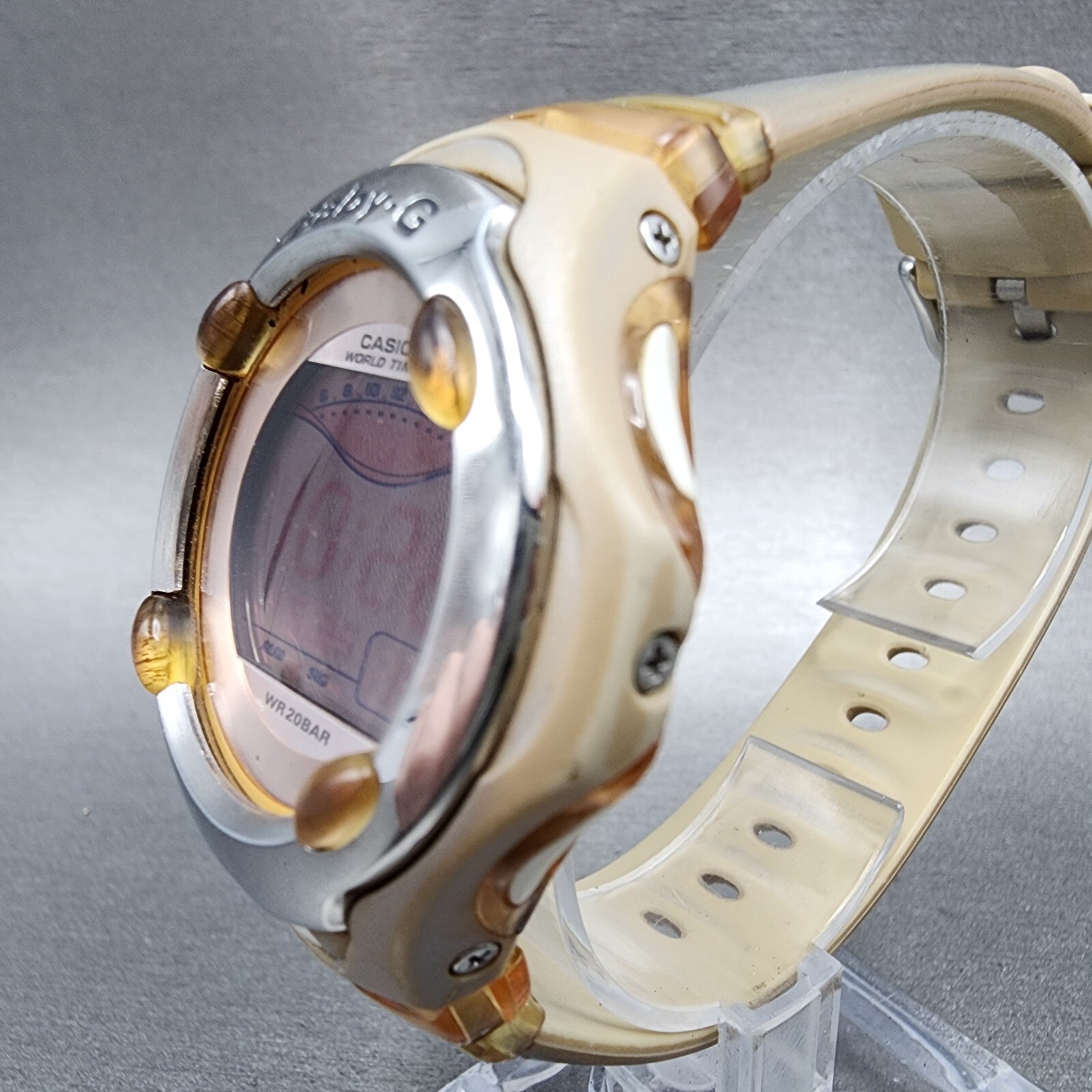 Casio BabyG BGR260S Watch Women 42mm Digital Gray Tone Round New Battery2