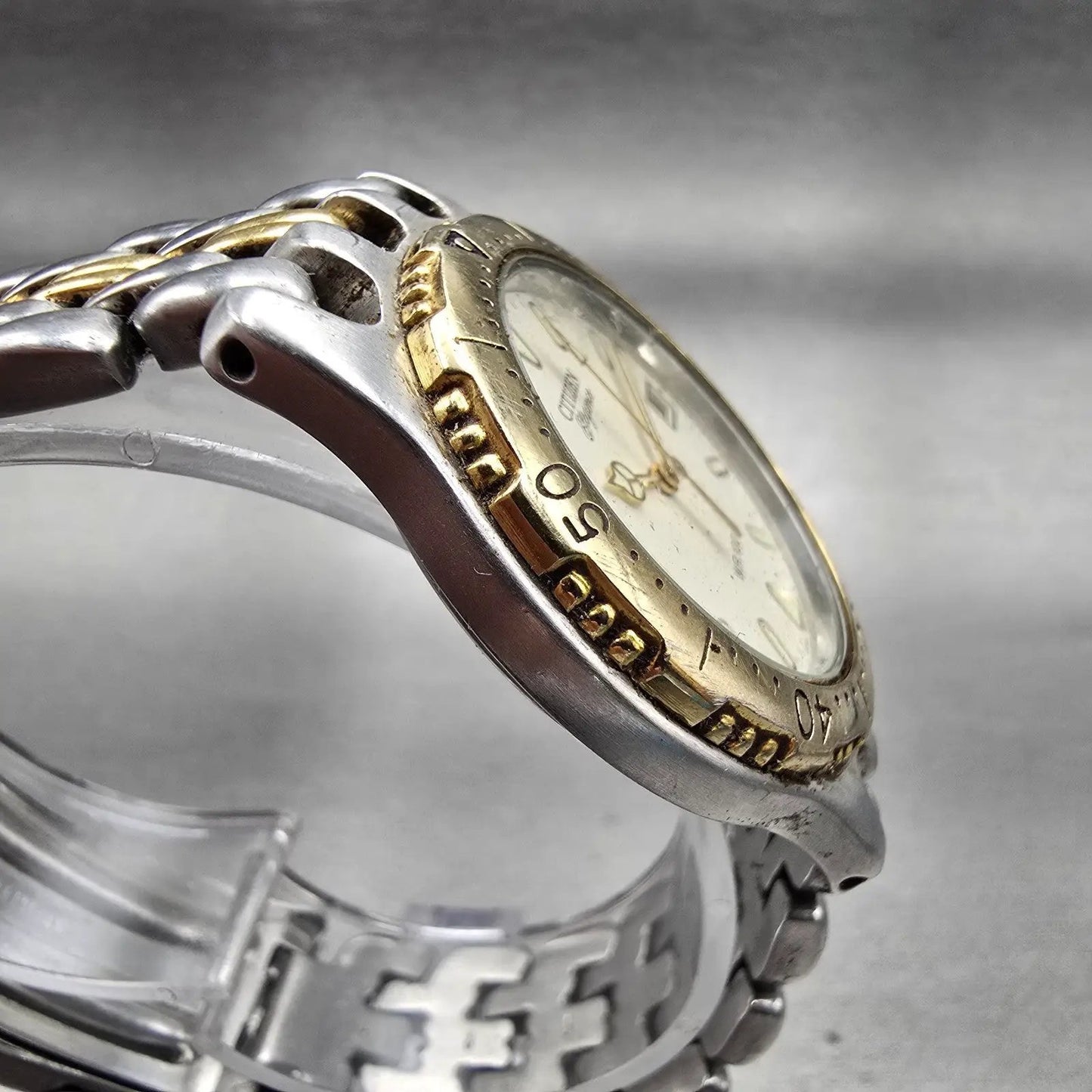 Citizen Elegance Watch Men 35mm Ivory Dial Two Tone Date 5510-F51863 New Battery3