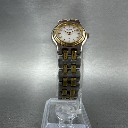 Citizen CQ Watch Women 20mm White Dial Two Tone Round 3220324714 New Battery5