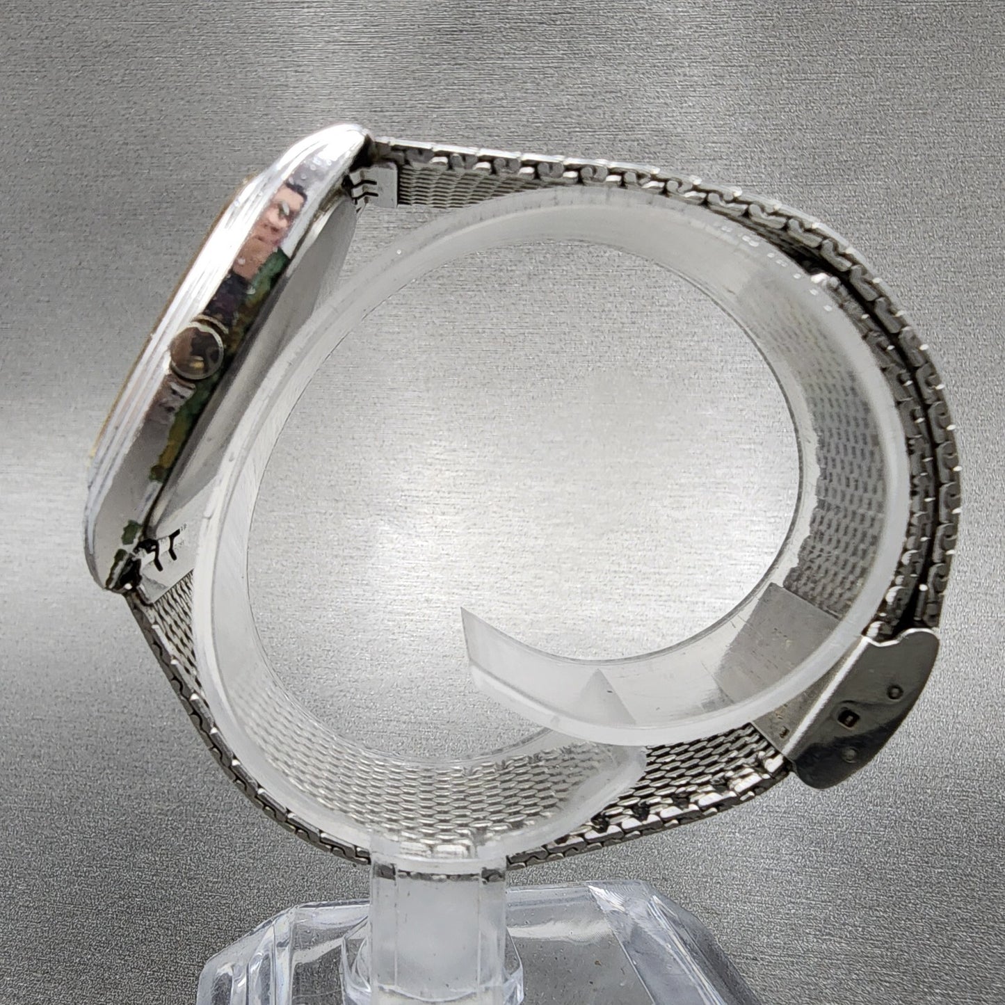Seiko Tank Watch Men 29mm Silver Dial Silver Tone Rectangle 43-5200 PARTS