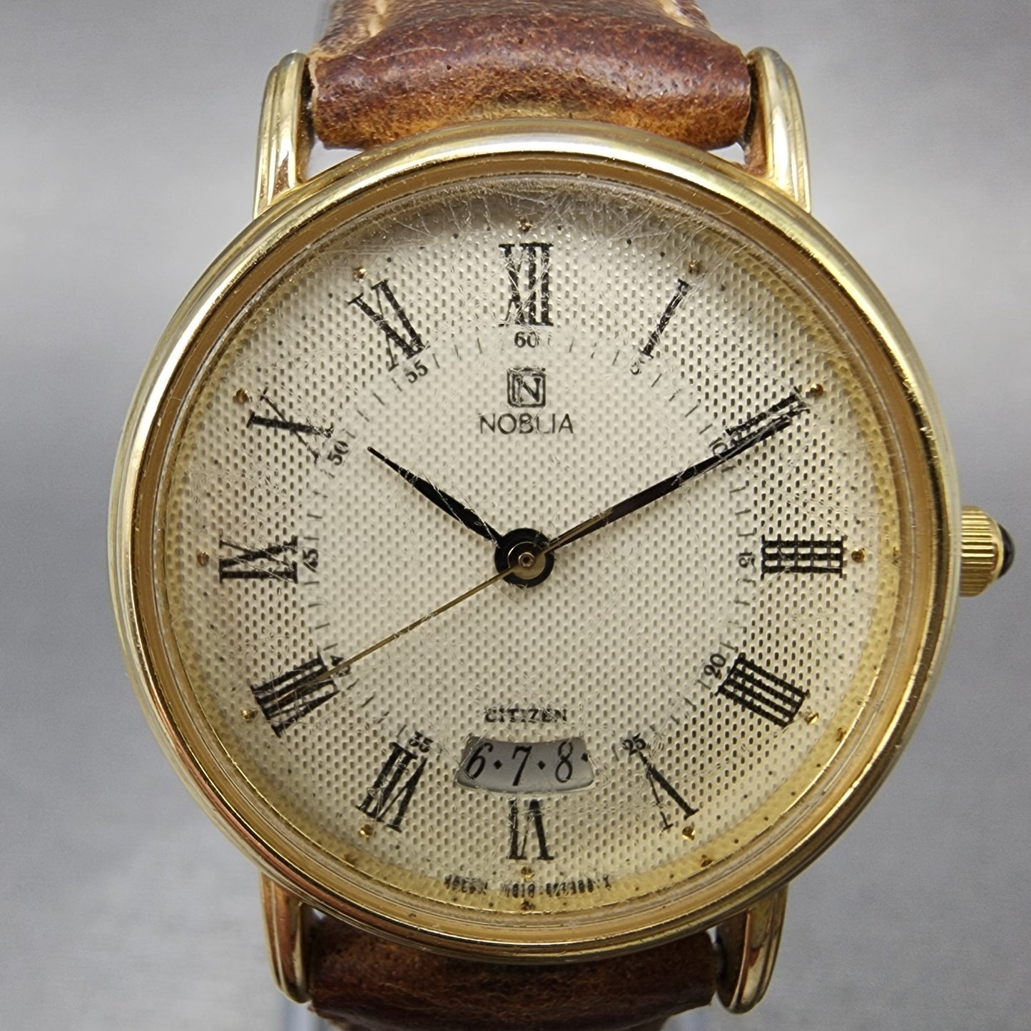 Citizen Noblia Watch Women 27mm Champagne Dial Gold Tone Date New Battery VTG1