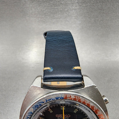 Seiko Pogue Chronograph Watch Men 41mm Blue Dial Steel Daydate 6139 Serviced4