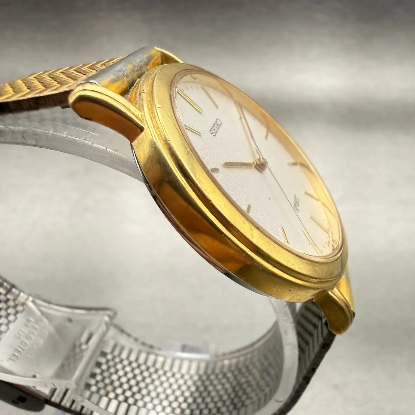 Seiko Watch Men 33mm White Dial Gold Tone Round 7N01-7080 New Battery Vintage3