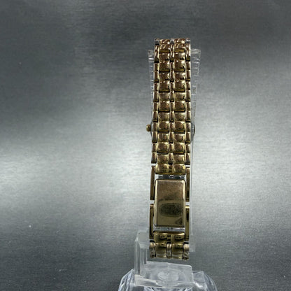 Gruen Watch Women 16mm Black Dial Gold Tone Oval new Battery Vintage7