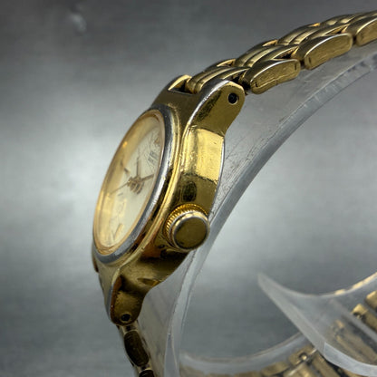 Seiko Watch Women 19mm Cream Dial Gold Tone Round Vintage V401-0988 New Battery3
