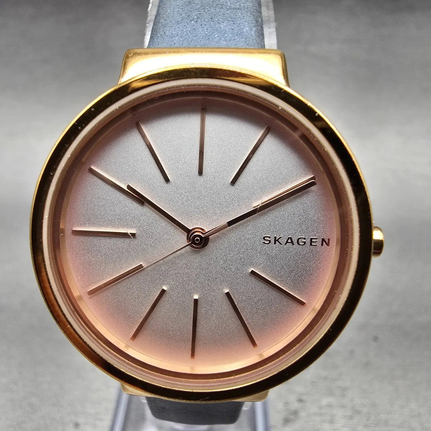 Skagen Ancher Watch Women 30mm Silver Dial Gold Tone Round SKW2482 New Battery1