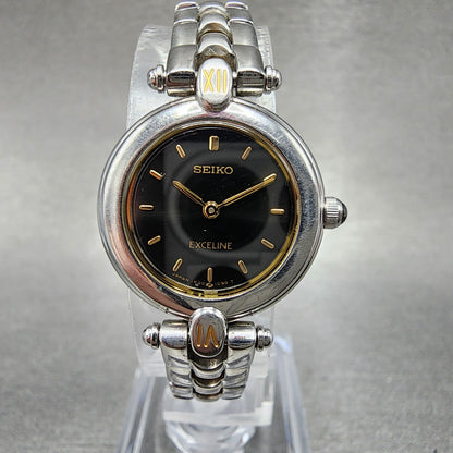 Seiko Exceline  Watch Women 20mm Black Dial Two Tone Round 1f200d0a New Batt0