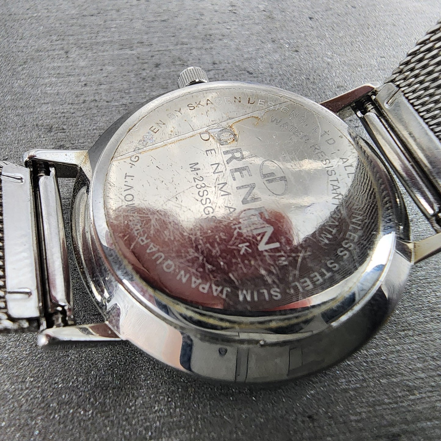 Skagen Grenen Watch Women 28mm Silver Dial Steel Date Mesh Band New Battery9