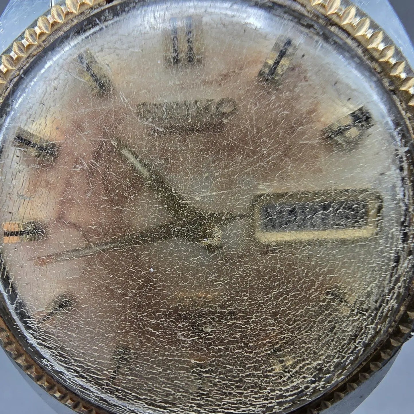 Seiko Automatic DX Watch Men 36mm Silver Dial Two Tone Daydate 6106-7047 PARTS2