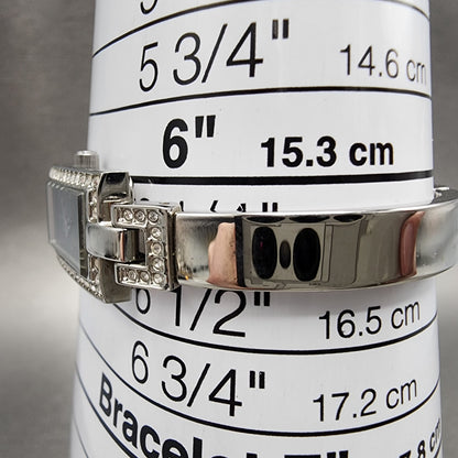 Citizen Eco-Drive Tank Watch Women 14mm Black Dial Steel Rectangle Crystals Runs