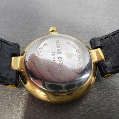 Pierre Balmain Watch Women 26mm White Dial Gold Tone Small Seconds New Batt10