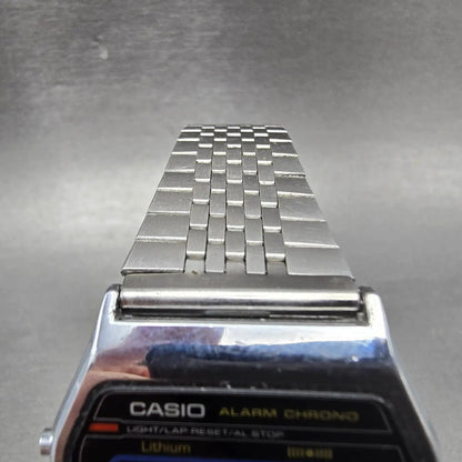 Casio A161 Watch Men 33mm Silver Tone Digital Alarm Chronograph PARTS5