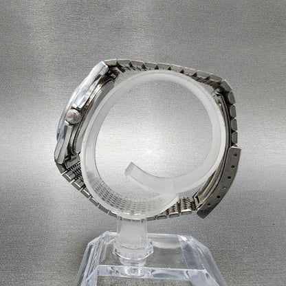 Seiko Chronos Watch Men 35mm Silver Tone Silver Dial Daydate 5h23-7d20 PARTS