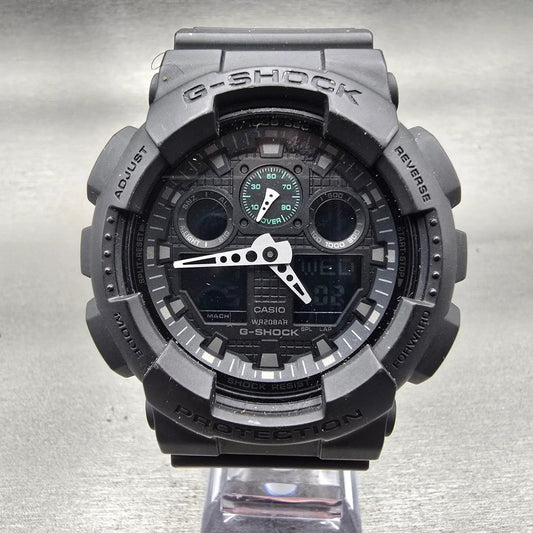 Casio G-Shock GA-100MB Watch Men 51mm Black Green Chronograph Alarm New Battery0