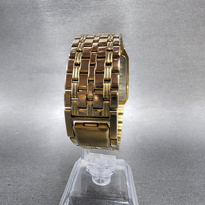 Seiko SX Tank Watch Men 27mm Black Dial Gold Tone V701-5G20 New Battery7