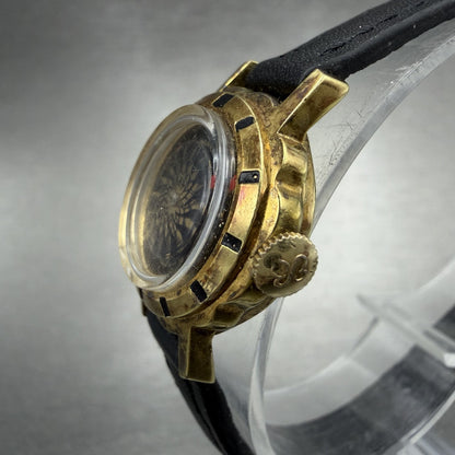 Borel kaleidoscope Watch Women 20mm Black Dial Gold Plated Manual Wind Runs VTG2
