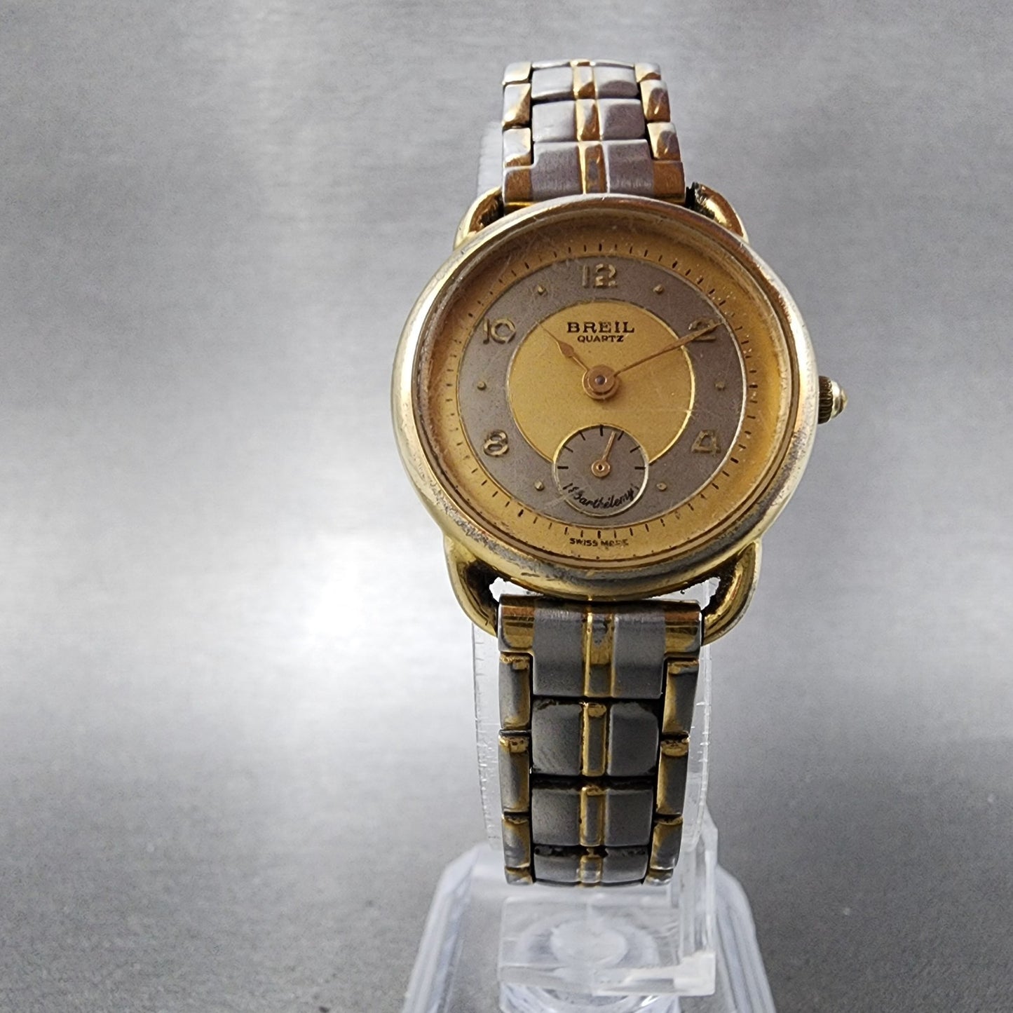 Breil Watch Women 26mm Gold Dial Two Tone Small Seconds Round New Battery5