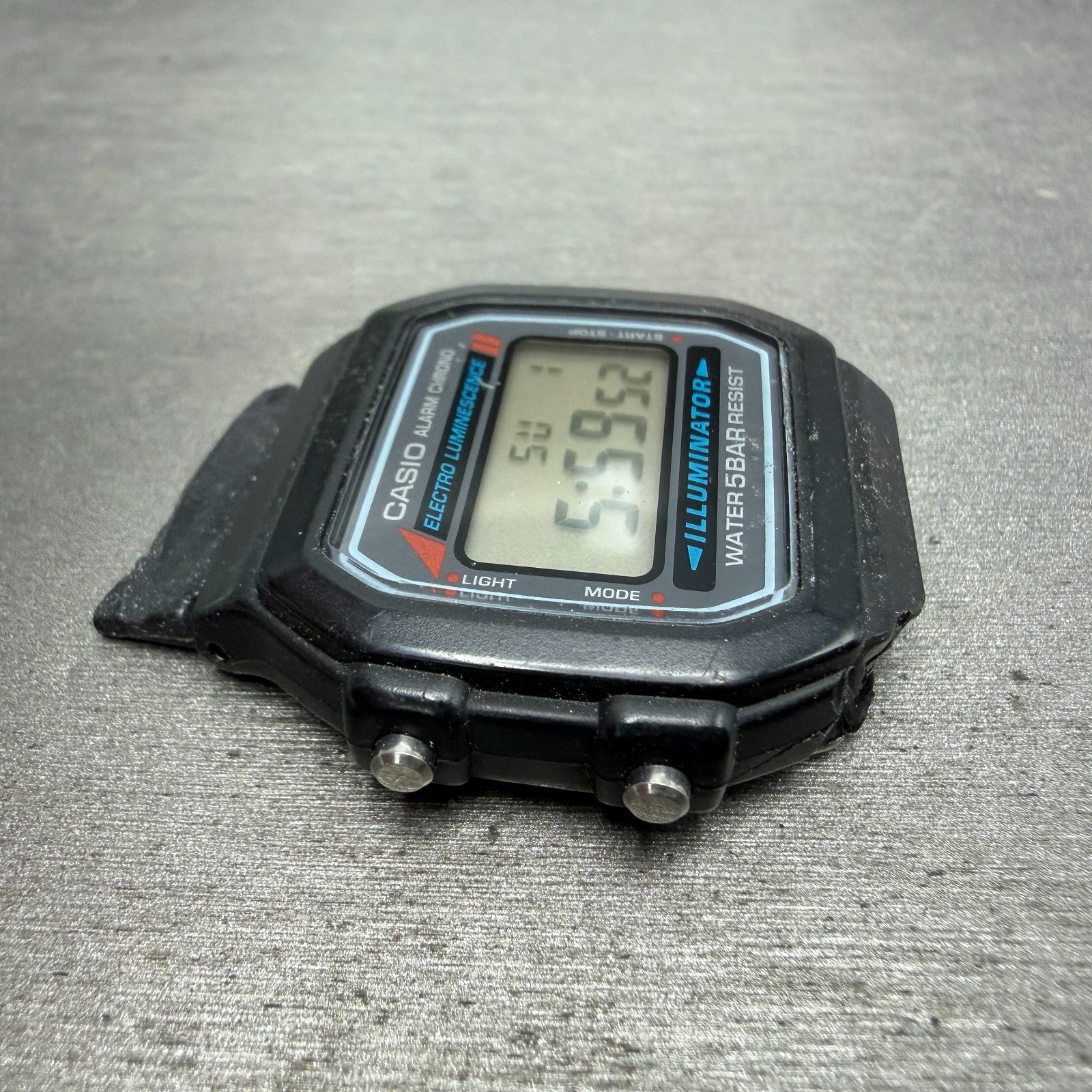 Casio Illuminator W-86 Watch Men 37mm Digital Black Alarm Chrono READ!! Newbatte3